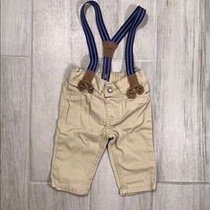 Boys 3 hipster suspenders khaki jeans